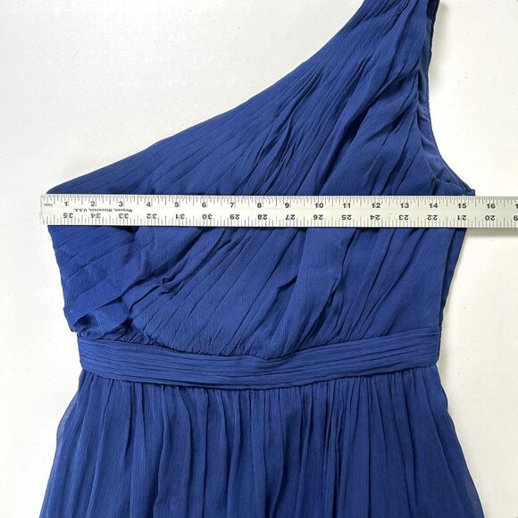 J Crew Kylie Dress Womens Size 2 Royal Blue Silk Chiffon Side Zip Prom Wedding - Picture 11 of 14